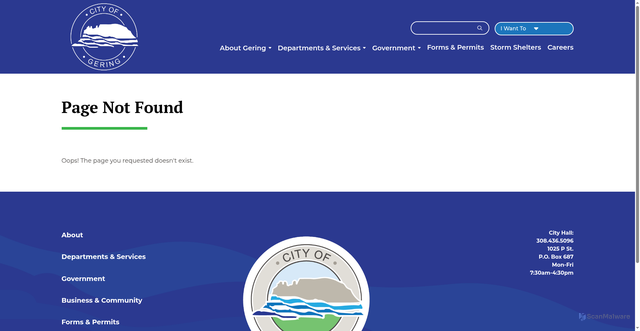 Security scan screenshot of https://www.gering.org/departments-services/gering-police-department