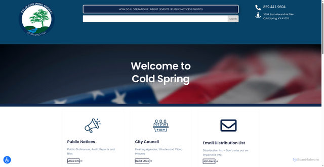 Security scan screenshot of https://coldspringky.gov/