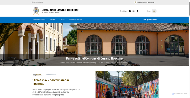 Security scan screenshot of https://www.comune.cesano-boscone.mi.it/
