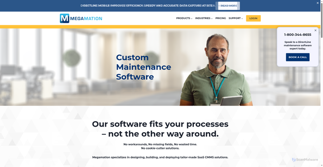 Security scan screenshot of https://megamation.com