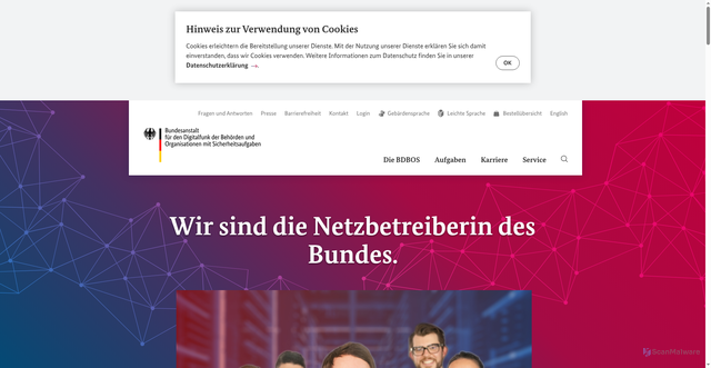 Security scan screenshot of https://www.bdbos.bund.de/DE/Home/home_node.html