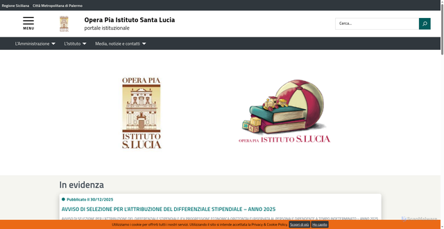 Security scan screenshot of https://operapiaistitutosantalucia.it/