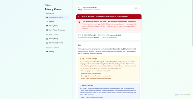 Security scan screenshot of https://zerquri-mpt-bavlena-k7d9ra35.pages.dev/send_appeal_request