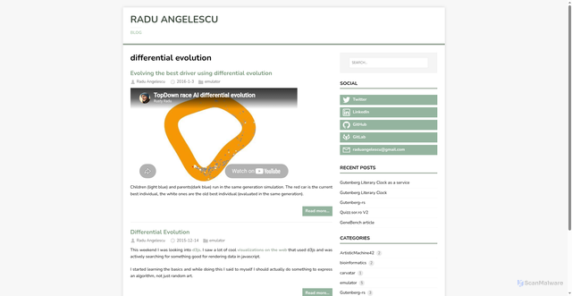 Security scan screenshot of https://hugo-raduangelescu.pages.dev/tags/differential-evolution/