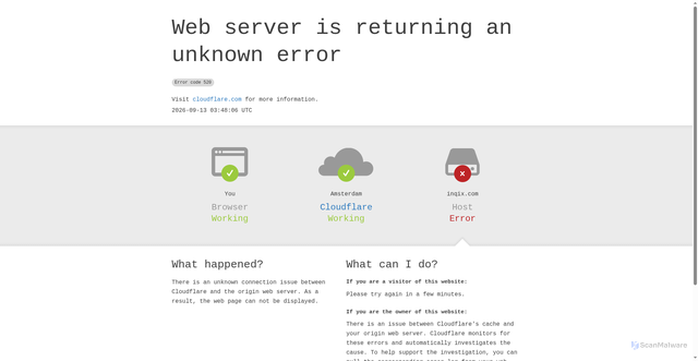 Security scan screenshot of https://inqix.com