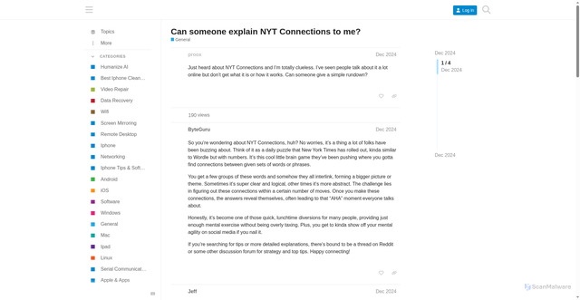 Security scan screenshot of https://mepis.org/community/t/can-someone-explain-nyt-connections-to-me/1767