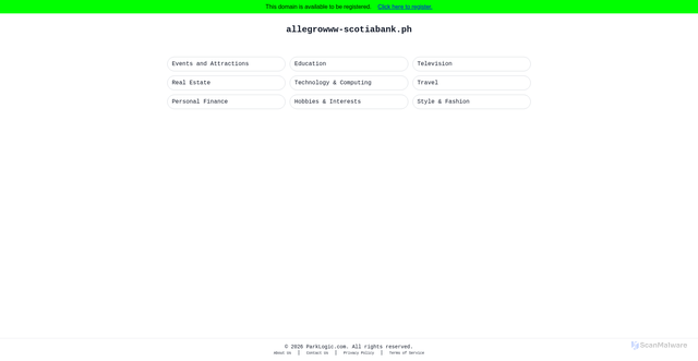 Security scan screenshot of http://allegrowww-scotiabank.ph/