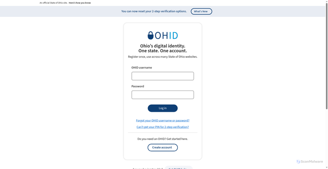 Security scan screenshot of https://ohid.ohio.gov/wps/myportal/gov/myohio/