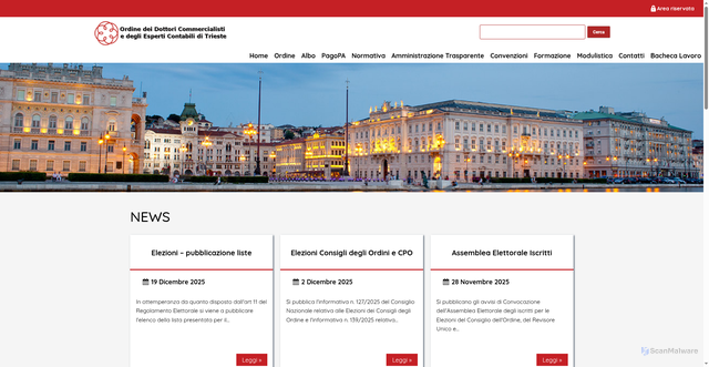 Security scan screenshot of https://www.odcects.it/