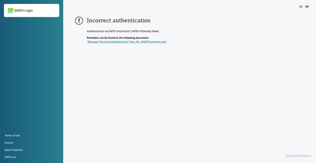 Security scan screenshot of https://secure4.datev.de