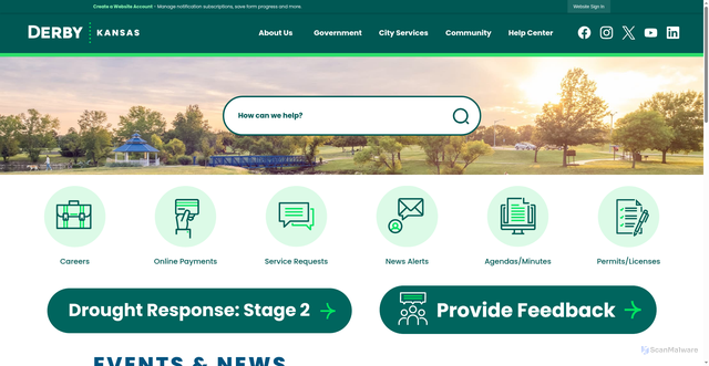 Security scan screenshot of https://derbyks.gov/