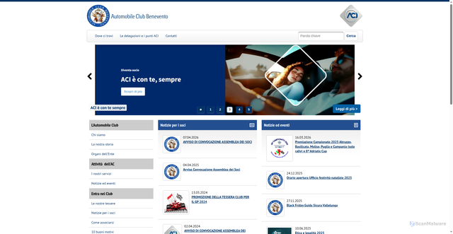Security scan screenshot of https://www.benevento.aci.it