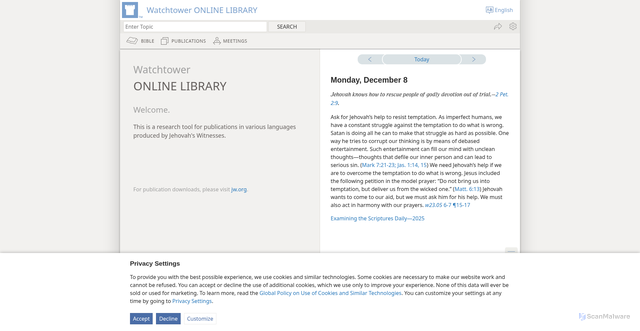 Security scan screenshot of https://m.wol.jw.org/