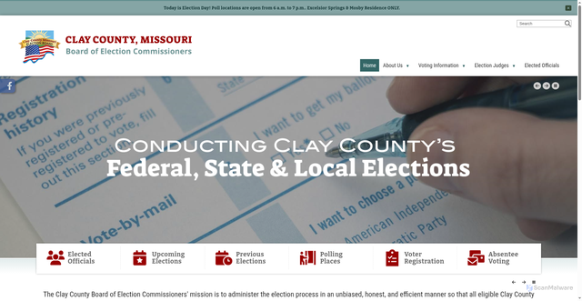 Security scan screenshot of https://www.voteclaycountymo.gov/