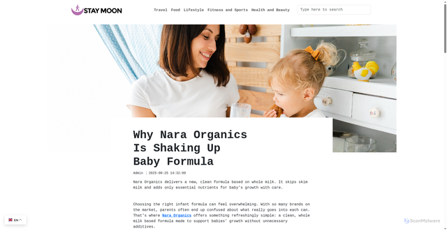 Security scan screenshot of https://www.staymoon.com/blog/nara-organics-formula