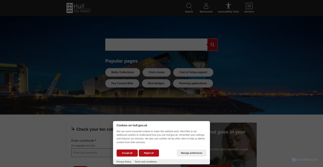 Security scan screenshot of https://www.hull.gov.uk/