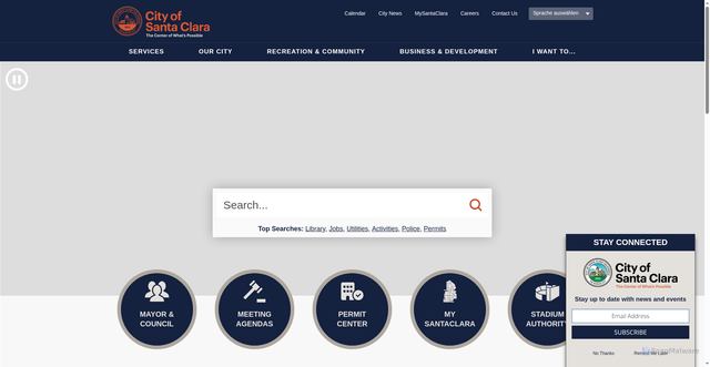 Security scan screenshot of https://www.santaclaraca.gov/