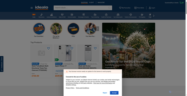 Security scan screenshot of https://idealo.co.uk