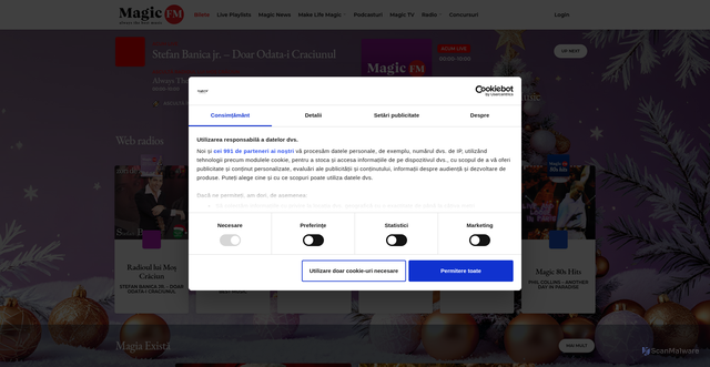 Security scan screenshot of https://www.magicfm.ro/