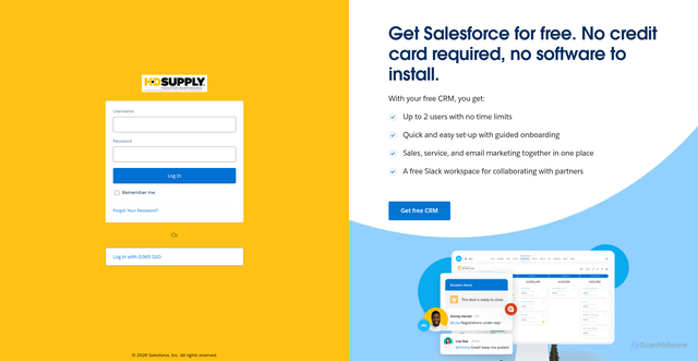 Security scan screenshot of https://hdsupplyfm.my.salesforce.com