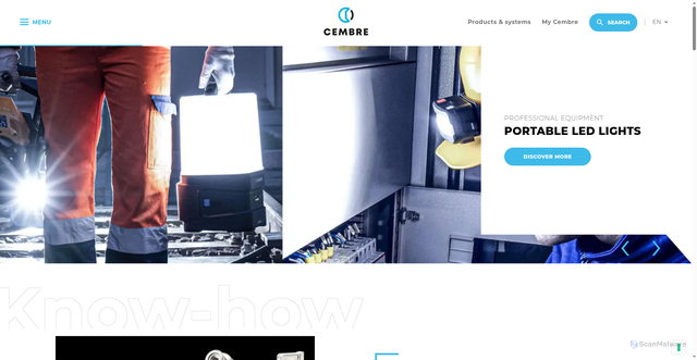 Security scan screenshot of https://cembre.com