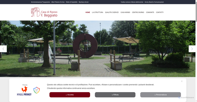 Security scan screenshot of https://www.casadiriposobeggiato.it/