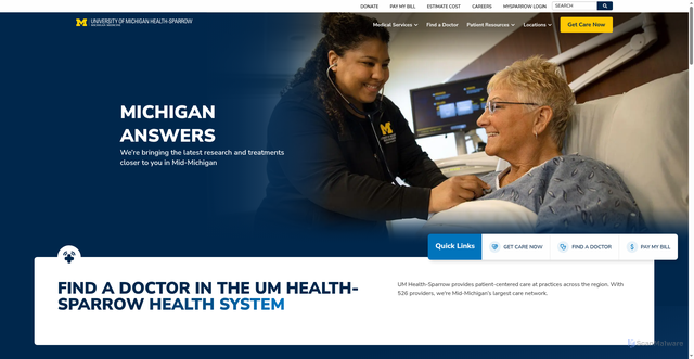 Security scan screenshot of https://www.uofmhealthsparrow.org/