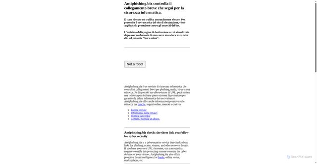Security scan screenshot of https://antiphishing.biz/Check_Shortest.Link/1eFqA?l=it