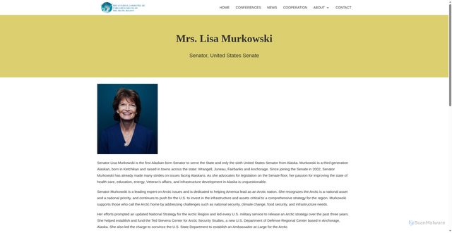 Security scan screenshot of https://arcticparl.org/about/mrs-lisa-murkowski/