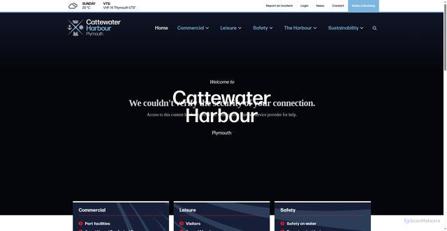Security scan screenshot of http://www.plymouthport.org.uk