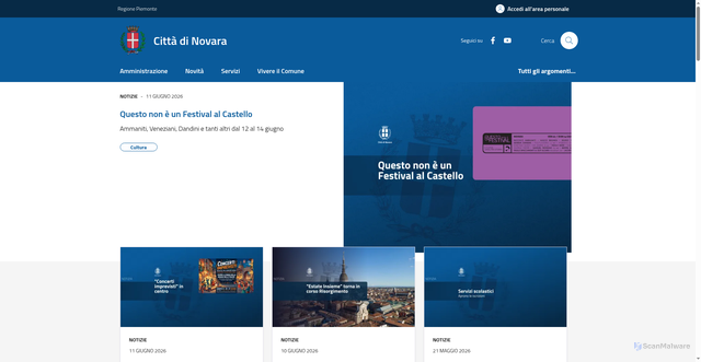 Security scan screenshot of https://www.comune.novara.it