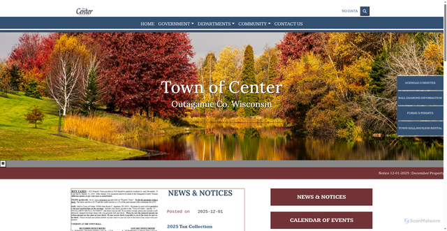 Security scan screenshot of https://centerwi.gov/