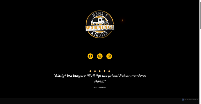 Security scan screenshot of https://mamaskitchen.se