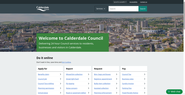 Security scan screenshot of https://www.calderdale.gov.uk/