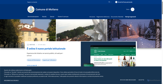Security scan screenshot of https://www.comune.molteno.lc.it/