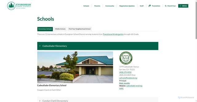 Security scan screenshot of https://www.eesd.org/schools