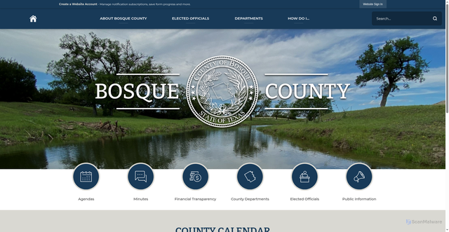Security scan screenshot of https://bosquecounty.gov/