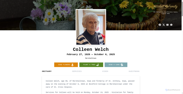 Security scan screenshot of https://www.mitchellfh.com/obituaries/marilyn-welch