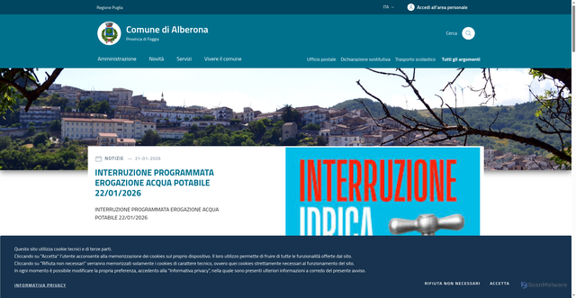 Security scan screenshot of https://www.comune.alberona.fg.it/