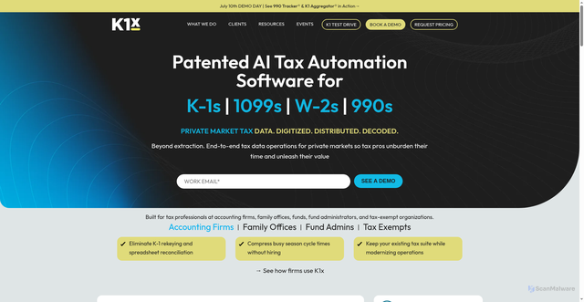 Security scan screenshot of https://k1x.io