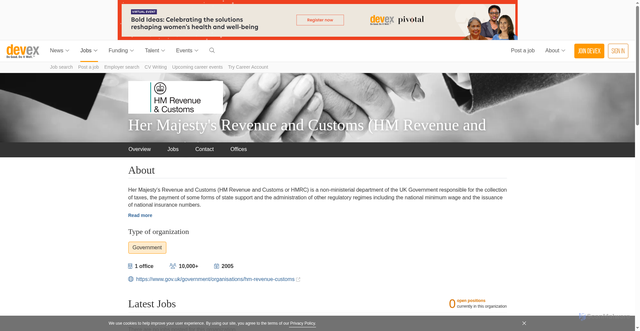 Security scan screenshot of https://www.devex.com/organizations/her-majesty-s-revenue-and-customs-hm-revenue-and-customs-hmrc-154261