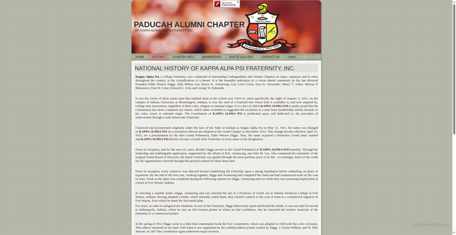 Security scan screenshot of http://www.paducahalumni1911.org/new-page-2.html