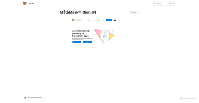 Security scan screenshot of http://metmskzlogun.gitbook.io/