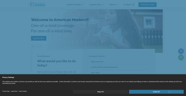 Security scan screenshot of https://go.amig.com