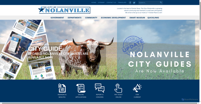 Security scan screenshot of https://www.nolanvilletx.gov/