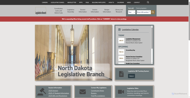 Security scan screenshot of https://ndlegis.gov