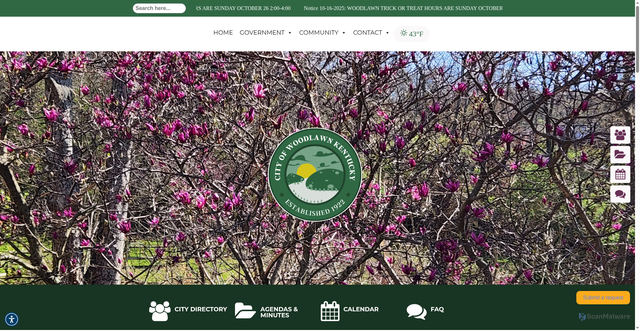 Security scan screenshot of https://woodlawnky.gov/