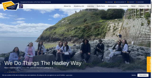 Security scan screenshot of https://www.oasisacademyhadley.org/