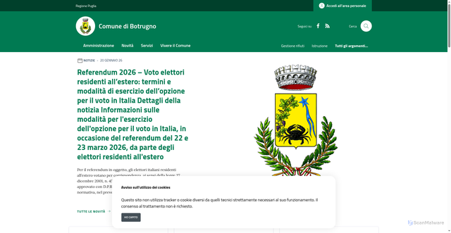 Security scan screenshot of https://www.comune.botrugno.le.it/