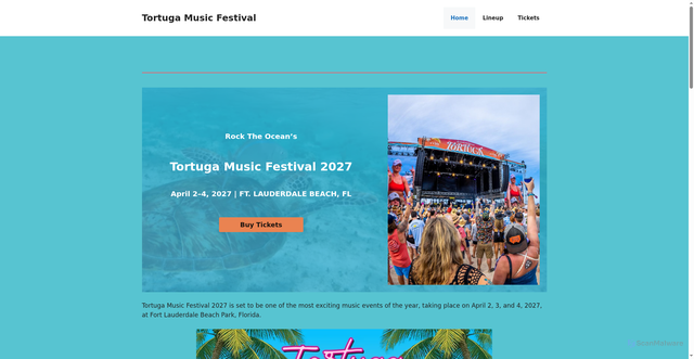 Security scan screenshot of https://tortugamusicfest.com/